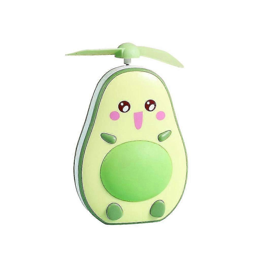 Makeup Fan And Mirror Cute Avocado Led Light Mini Protable Avocado Fan Mirror