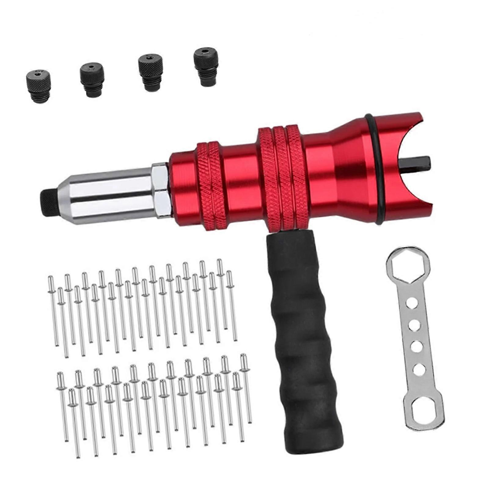 Efficient Rivet Tool Set 100pcs Rivets 4pcs Adapter Aluminum Body for Long Lasting Use in High Intensity Applications Multicolor