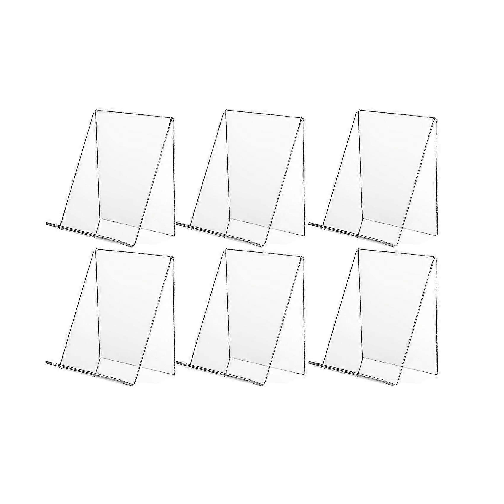 Acrylic Book Stand Set of 6, Clear Display Stand for Books and Photos