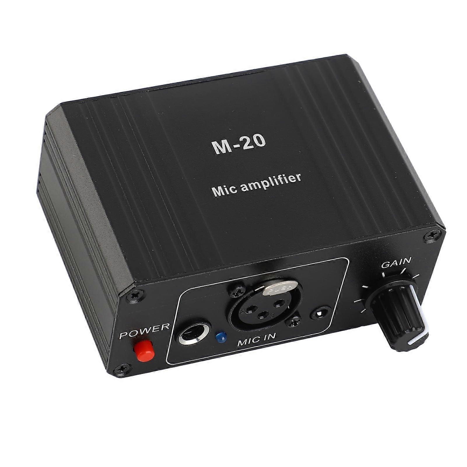 Microphone Preamp with 48V Phantom Power, Low Noise XLR Mic Gain Booster for Dynamic and Condenser