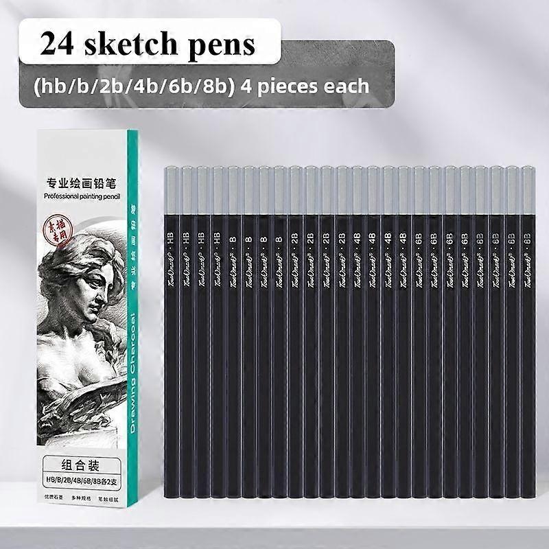 Sketch pencil set 4b8b2b pencil for art students with soft, medium and hard charcoal pencils.  charcoal pencils for drawing