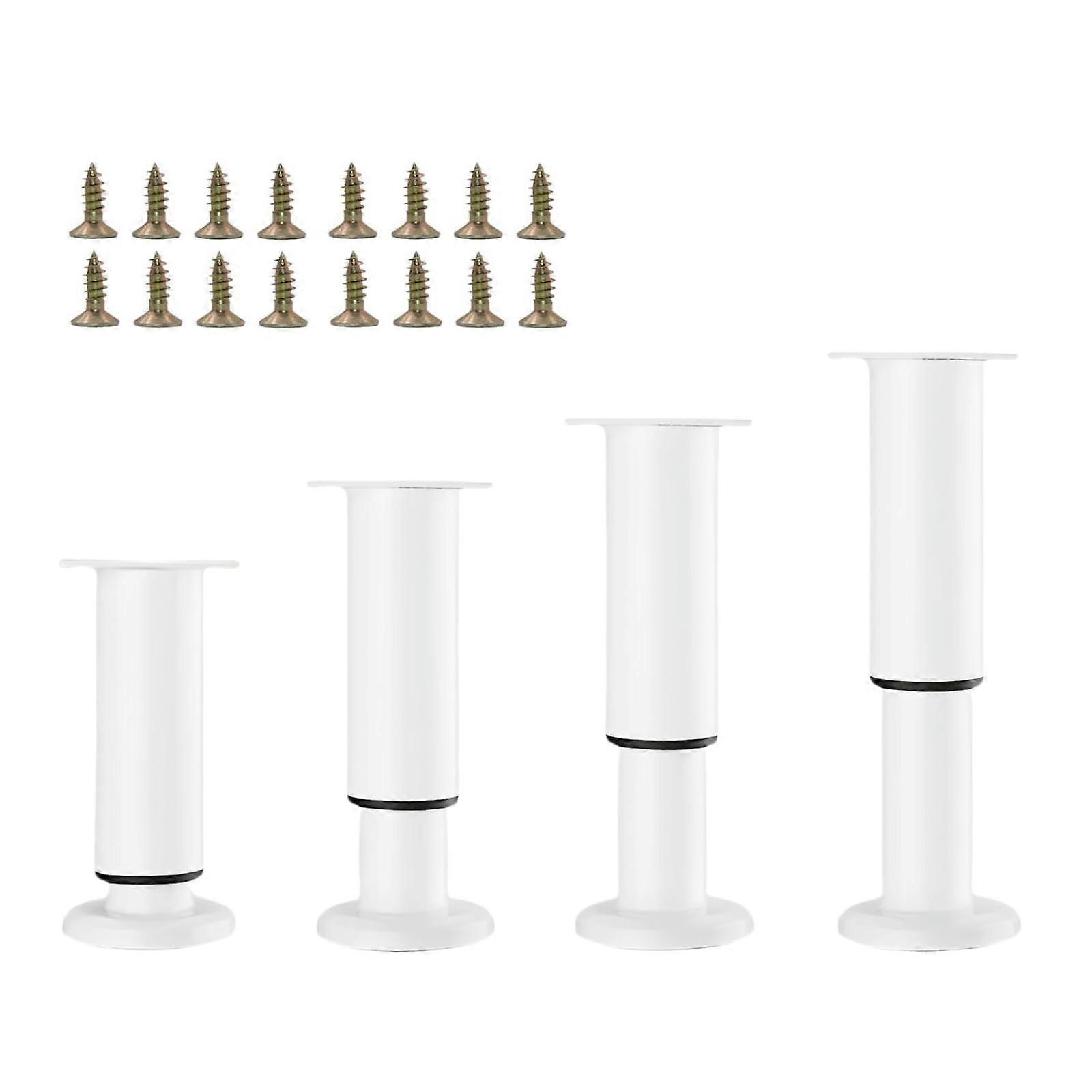 Adjustable Metal Furniture Legs 4 Pack White, Height Adjustable Cabinet Sofa Bed Table Replacement
