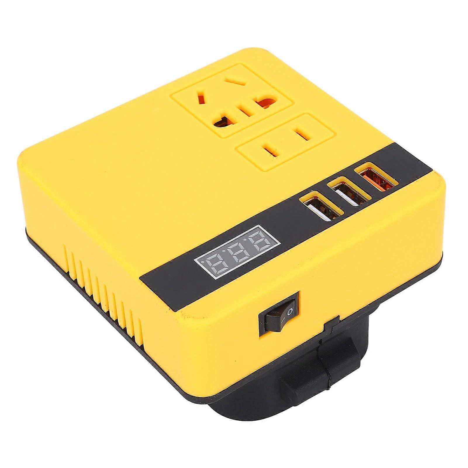 Cordless Power Inverter for 20V Battery, Dual Mode AC Converter with Fast Charging and Voltage Display