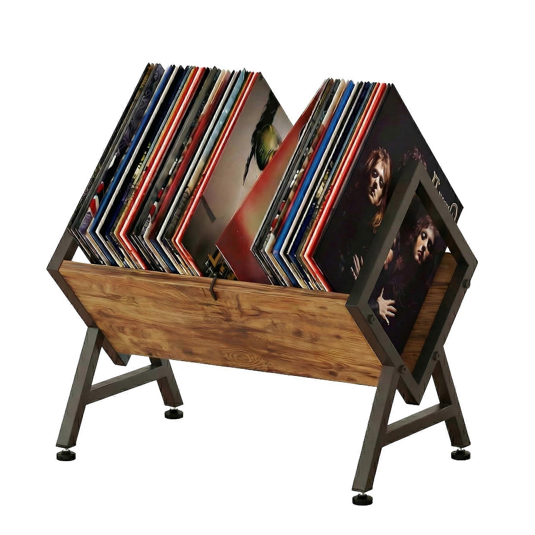 Vinyl Record Storage for 12 Inch Albums with Large Capacity Space Saving Organizer and Display