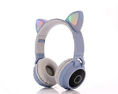 NoiseCancelling Headset Foldable Wireless Bluetooth Stereo Headset Luminous Cat Ear Style