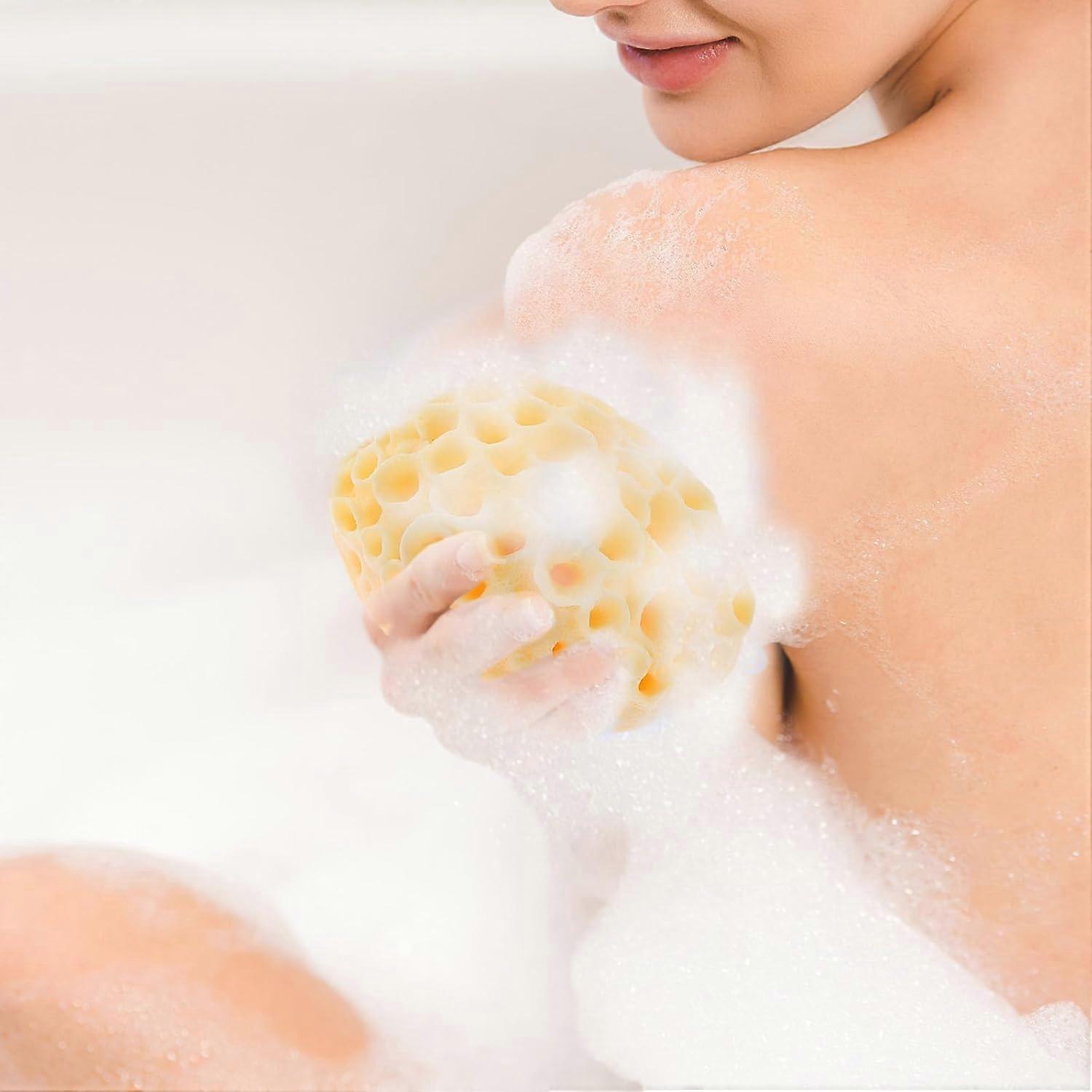 Bath Sponge 2pcs Exfoliating Shower Loofah for Body and Face, Soft Gentle Cleansing for All Ages