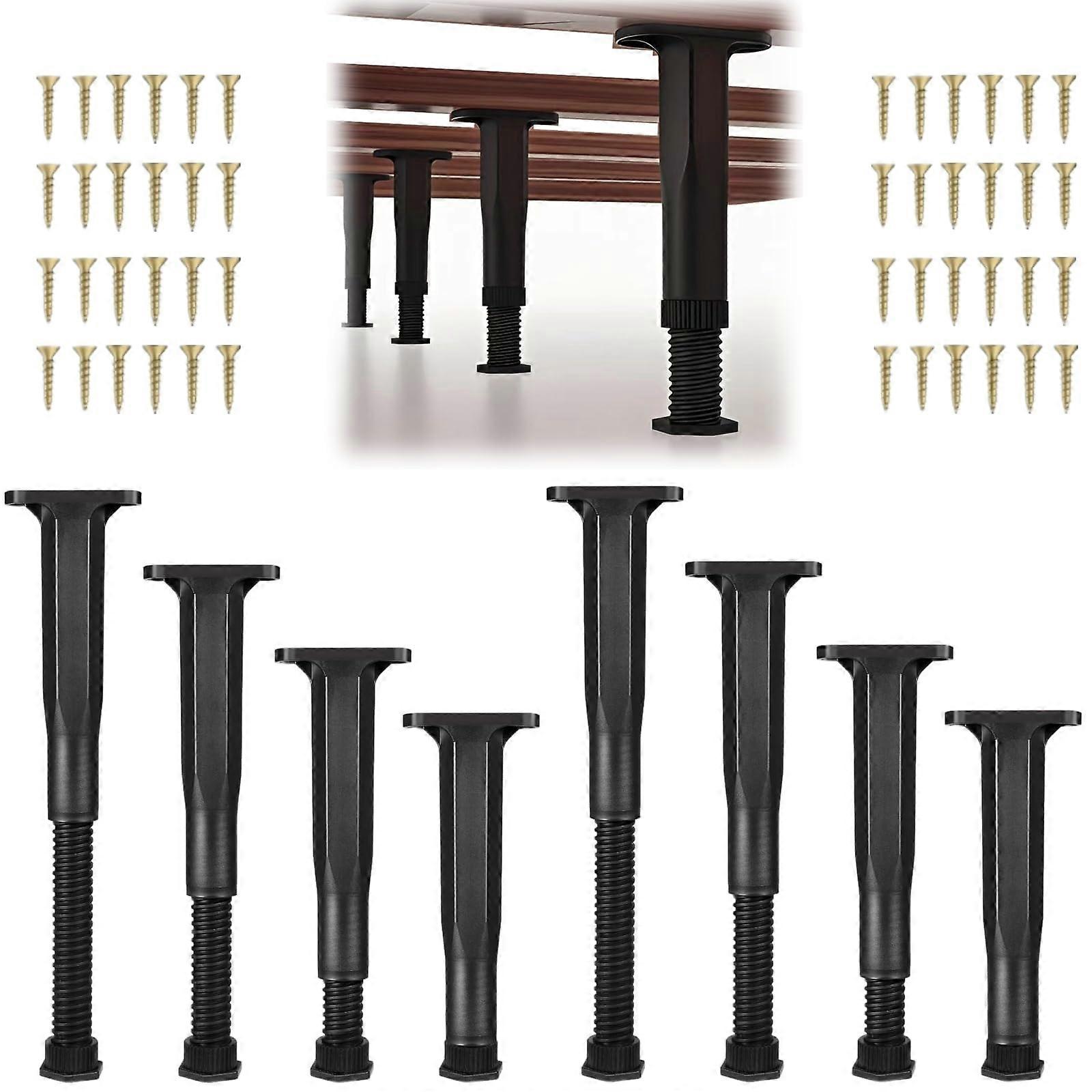 8PCS 8.0'14.5' Adjustable Bed Frame Legs with Heavy Load Stability for Sofa Cabinet Table