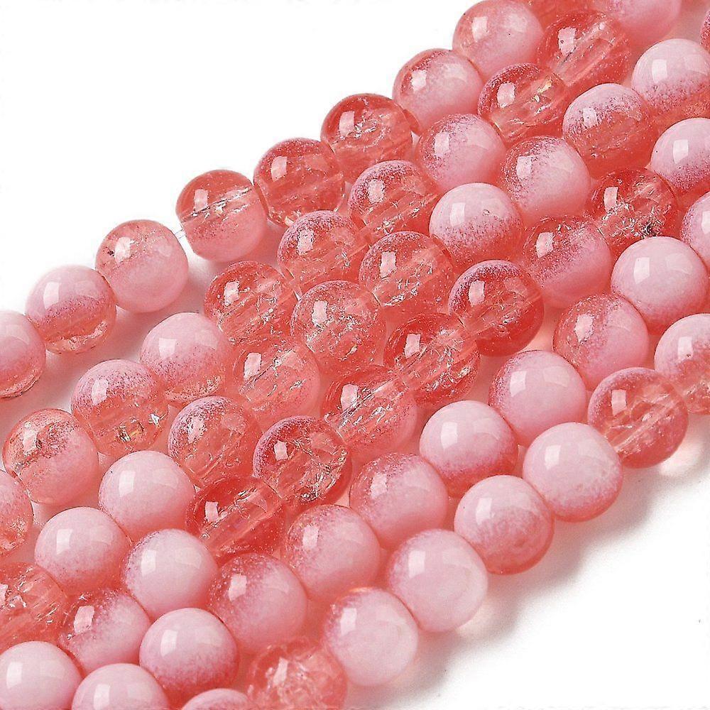 Glass Beads Rondelle Light Coral 6mm