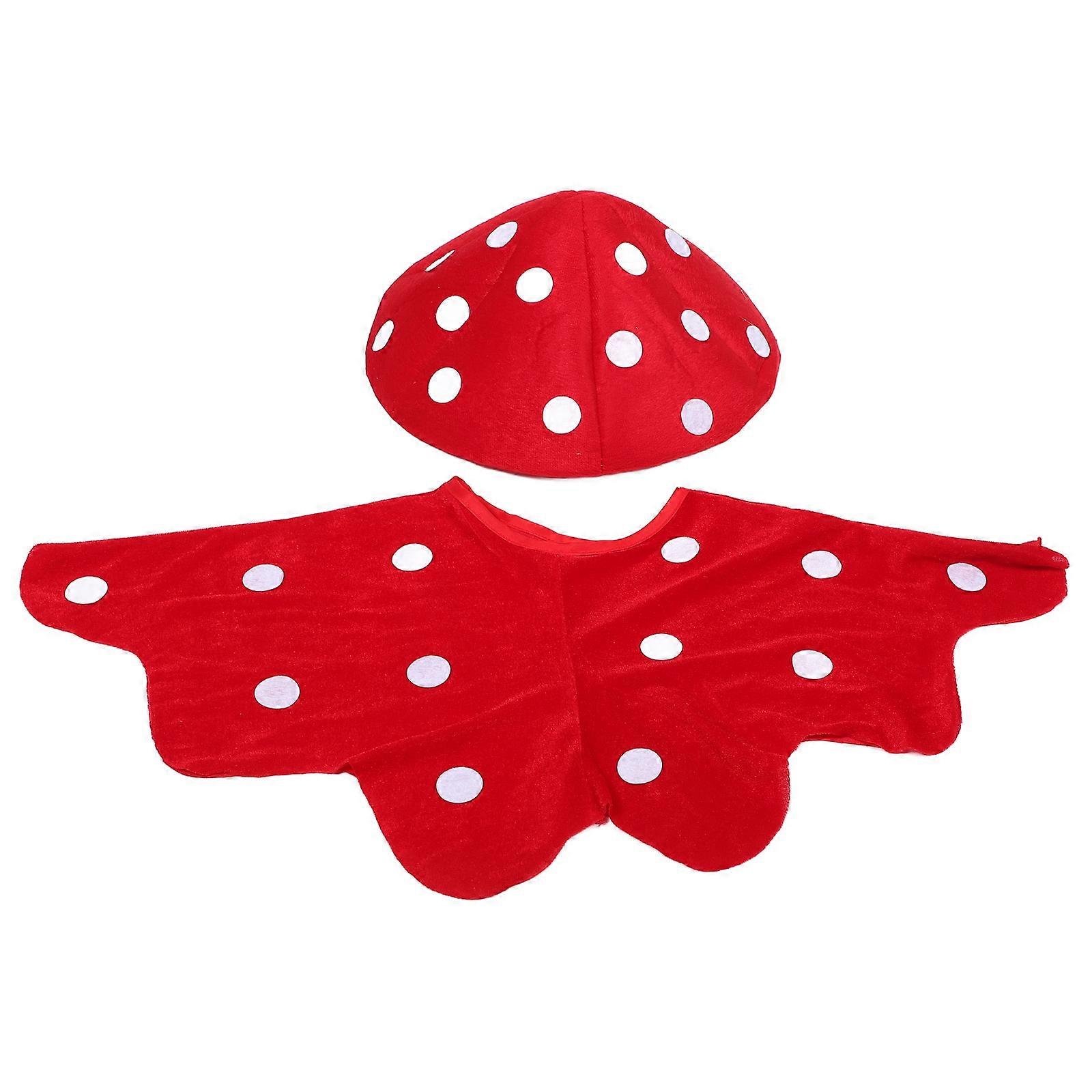 Mushroom Beret Hat Plush Red Cap for Decoration Assorted Color