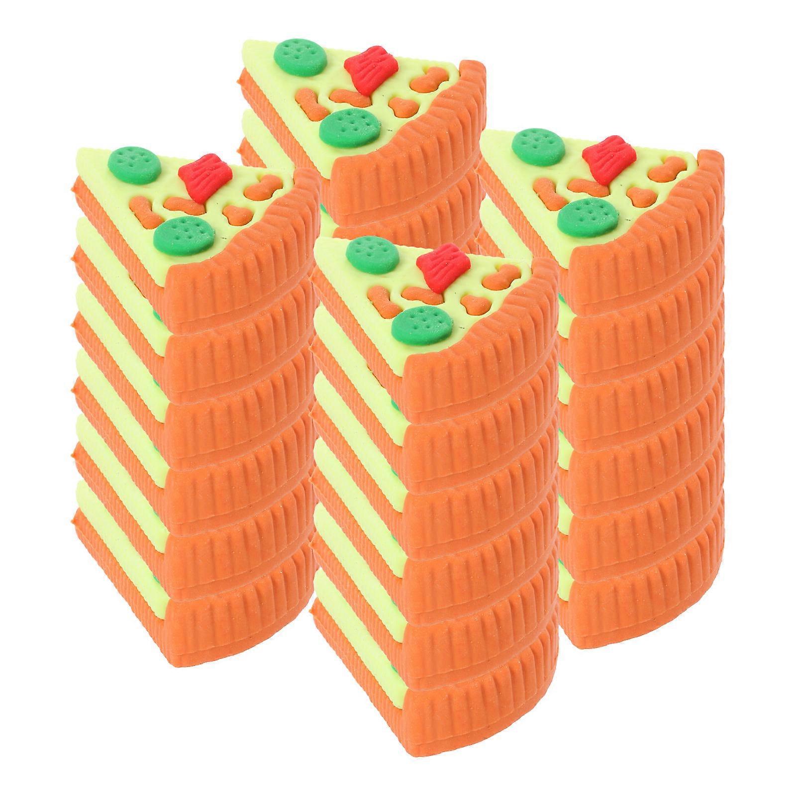 Cute Triangle Pizza Erasers for School Classroom Prizes 30Pcs Bulk Pack