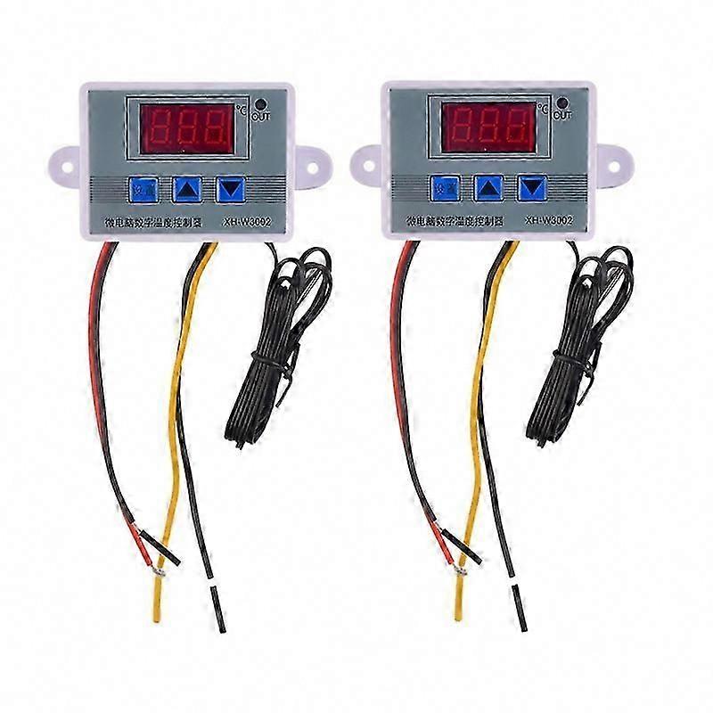 2Pcs W3002 Digital Temperature Controller Thermostat for Heating Cooling