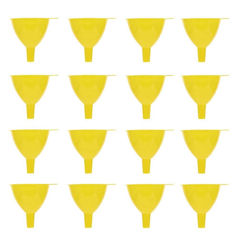 Yellow Plastic Laboratory Funnel for Scientific Use 16Pcs Pack