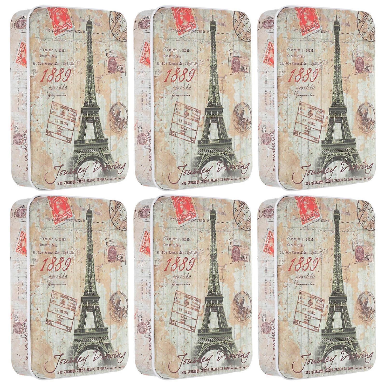 Cartoon Metal Box for Multifunctional Storage 6Pcs Desktop Use