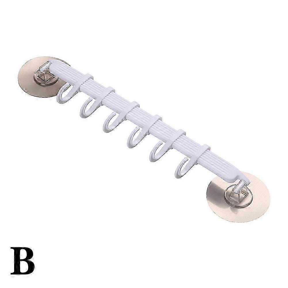 Bathroom & Kitchen Storage Hooks 6-row Hook Seamless Hanging Rack Clothes Hook 26s