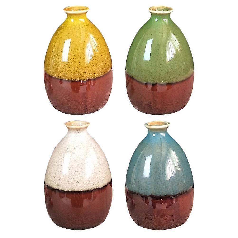 Ceramic Vase for Decor 4Pcs Simple Style Decorative Flower Vase