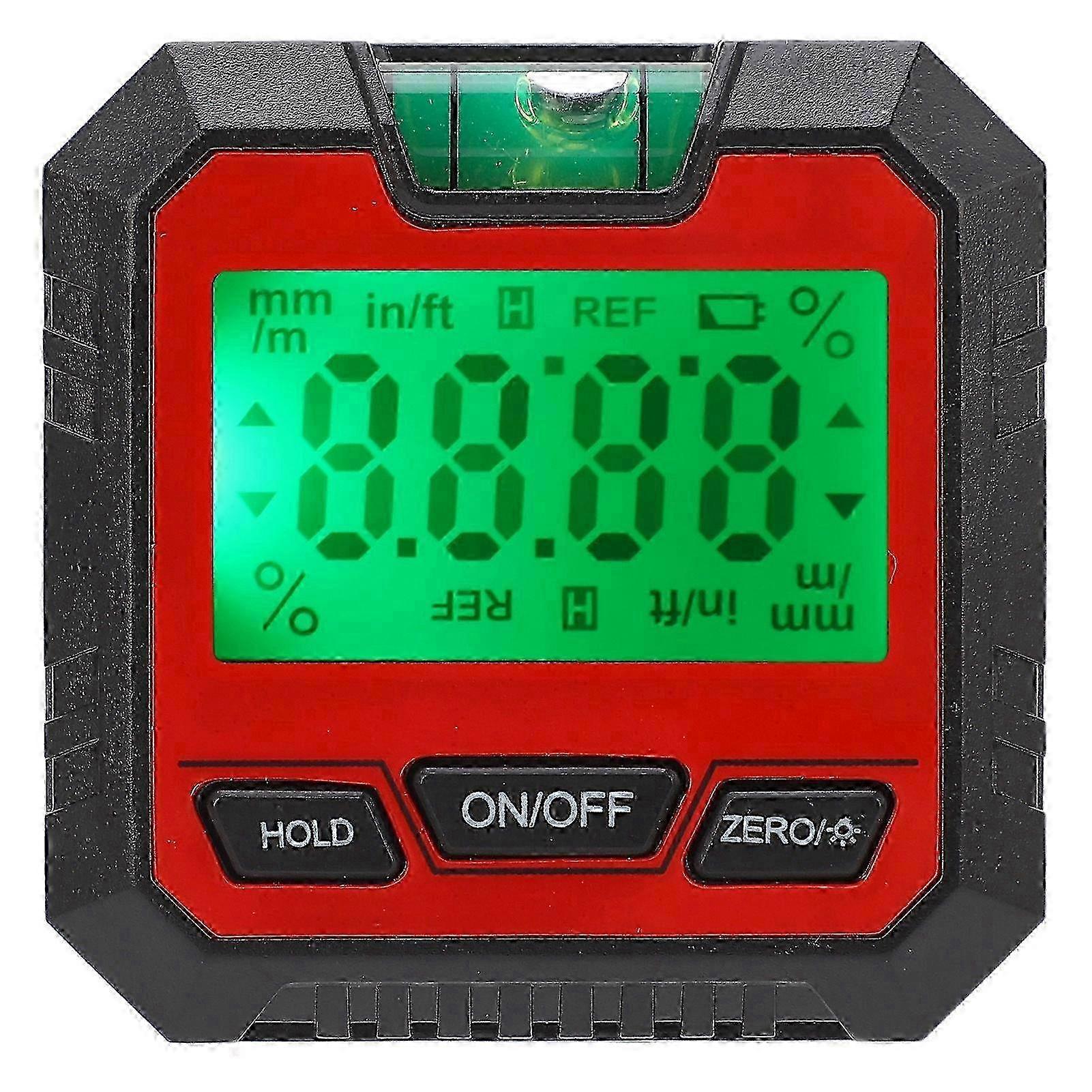 2026 Digital Level Box Angle Finder Woodworking Electronic Protractor with Horizontal Bubble Red
