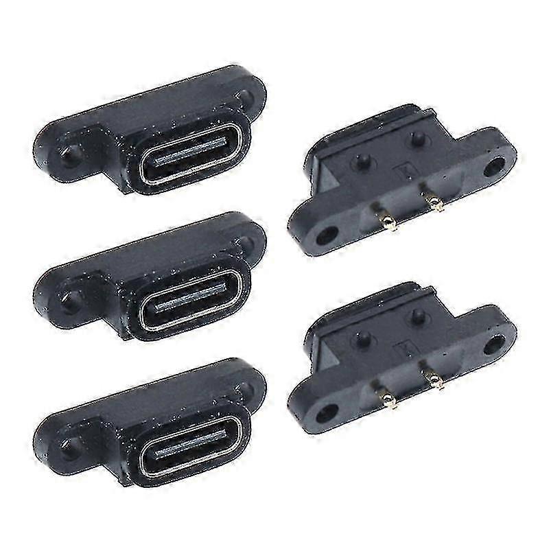 2025 5 Pcs 2pin Through Hole Type Waterproof Typec Interface Connector Adapter