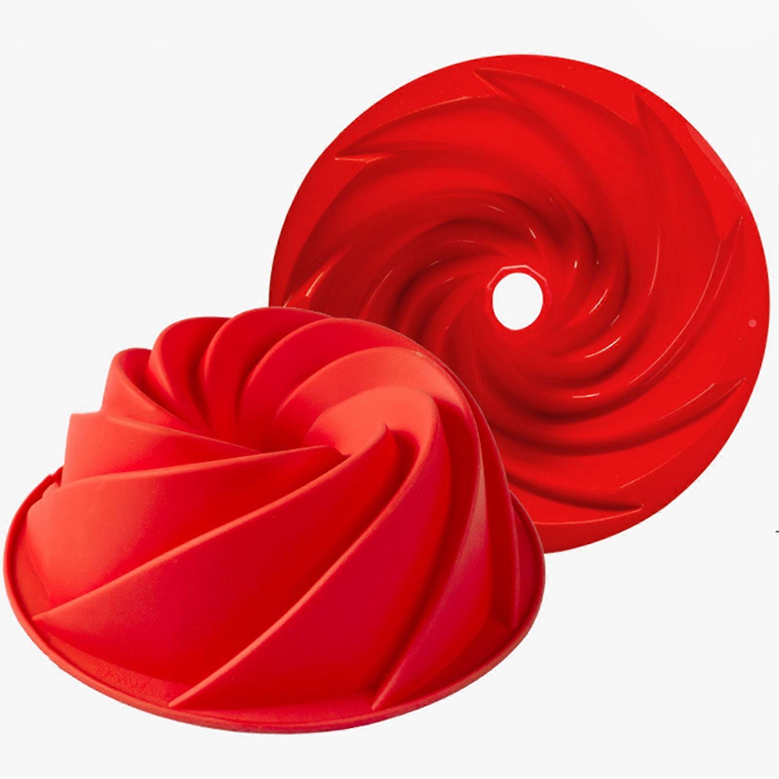 3D Spiral Shape Silicone Bundt Cake Mold DIY Bread Bakeware Tool (No FDA)