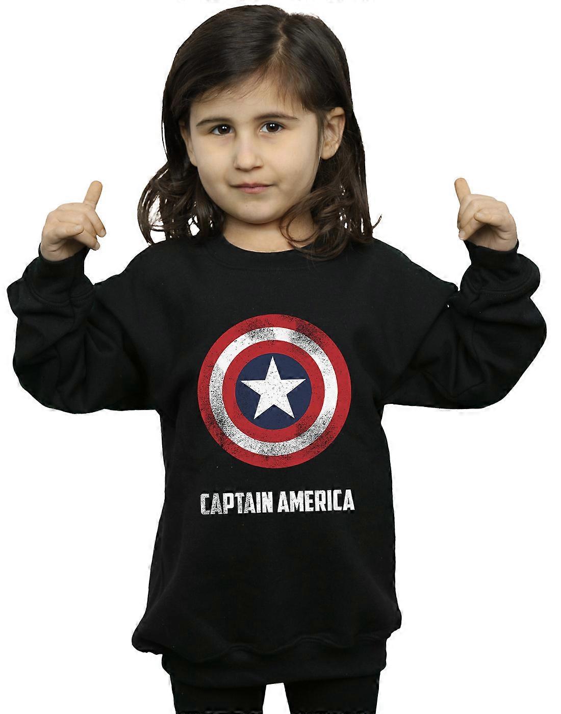 Marvel Girls Captain America Shield Text Sweatshirt