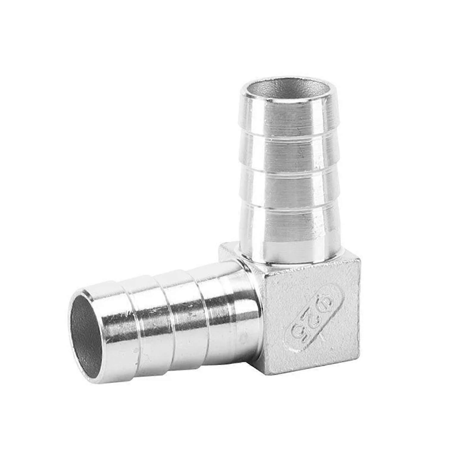 304 Stainless Steel 19mm Elbow Hose Tail Connector, RustResistant LeakProof Fitting