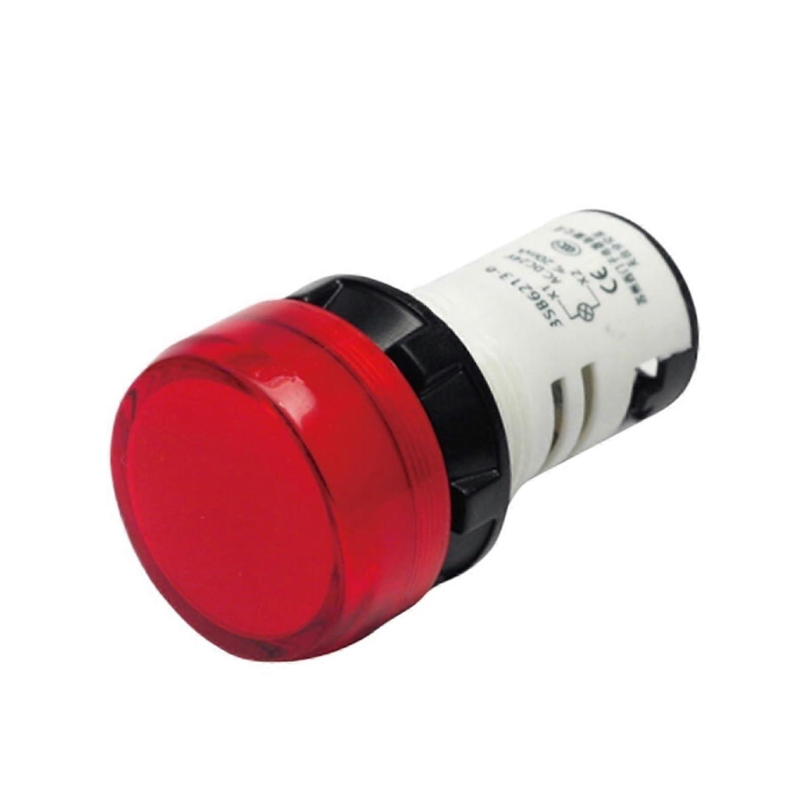 22mm Round LED Indicator Light 24V AC/DC White with Bright Integrated LED and Durable Plastic Housing