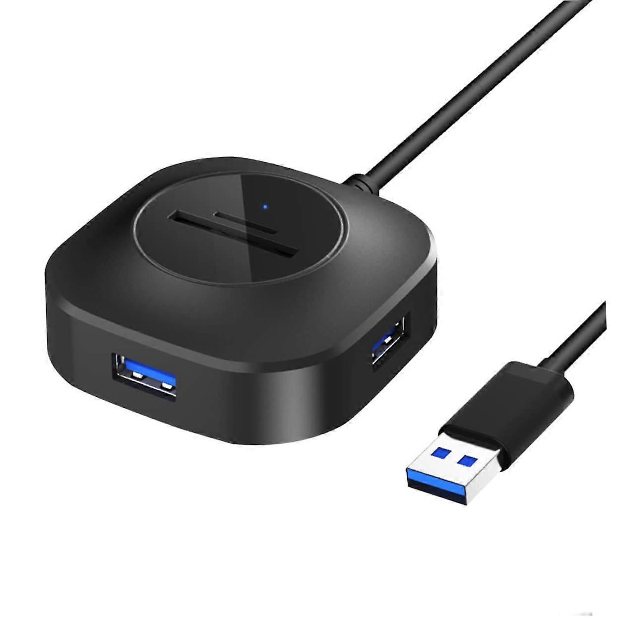 USB 3.0 Hub with Card Reader Speed Data Transfer for Laptop MultiDevice Connectivity