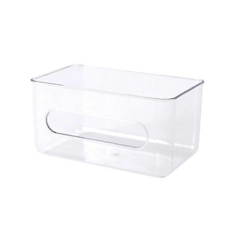 Clear Acrylic Wall Mounted Tissue Box with Adhesive Holder, Waterproof Dustproof SpaceSaving Design