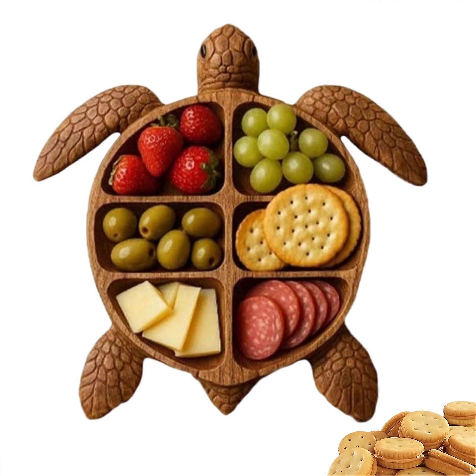 Wooden Cheese Board with Sea Turtle Design, Dual Function Serving Platter for Kitchen and Parties