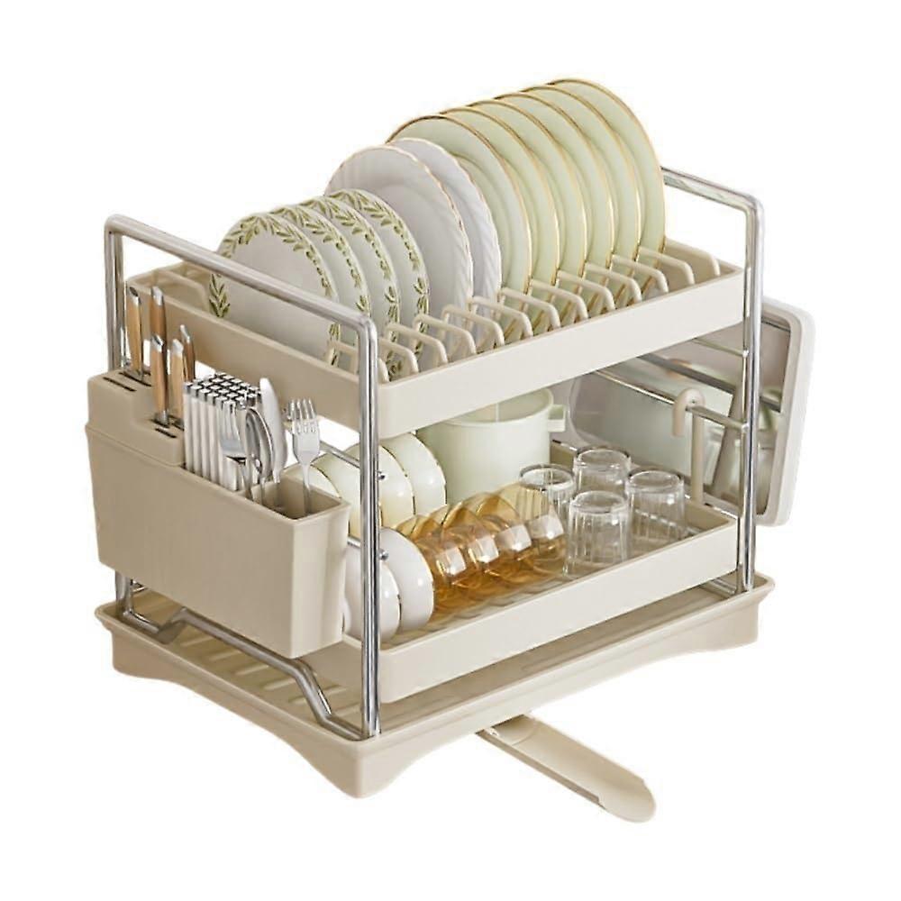Dish Drying Rack with Utensil Holder, Large Capacity Over Sink Kitchen Storage Organizer