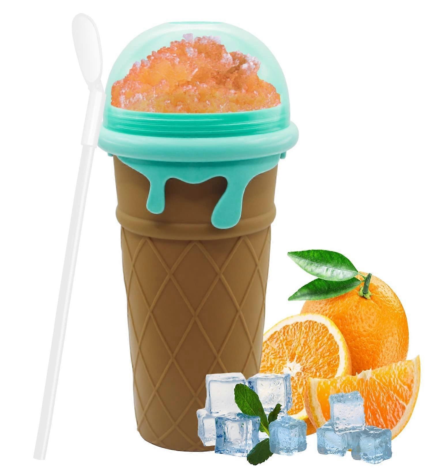 Slushy Maker Cup 500ML Quick Frozen Drink Mug with 2in1 Straw Spoon for Milkshakes and Juices