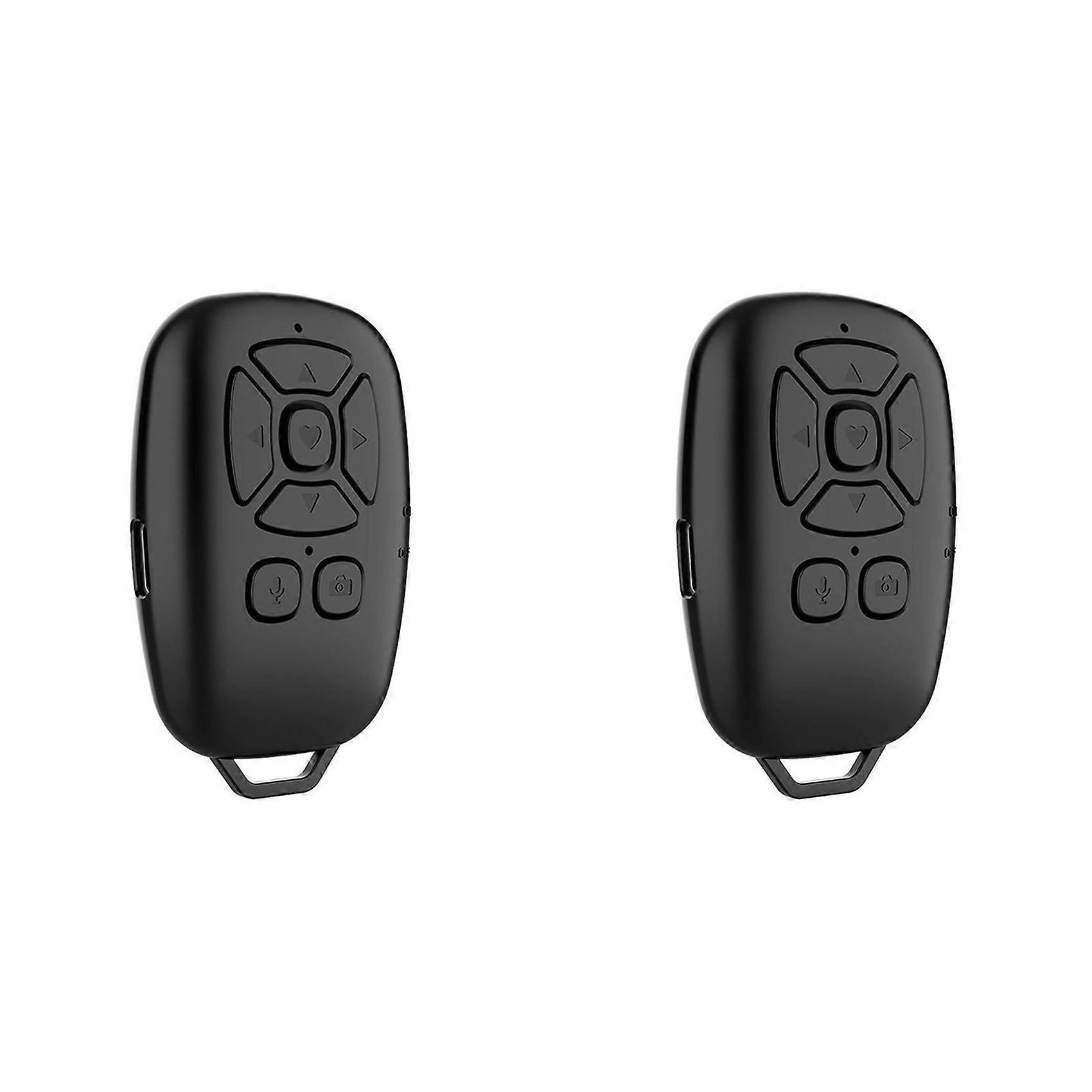 2X Bluetooth Remote Control Selfie Camera Shutter Release Mobile Phone Button E-Book Turn Page Photo Wireless Controller