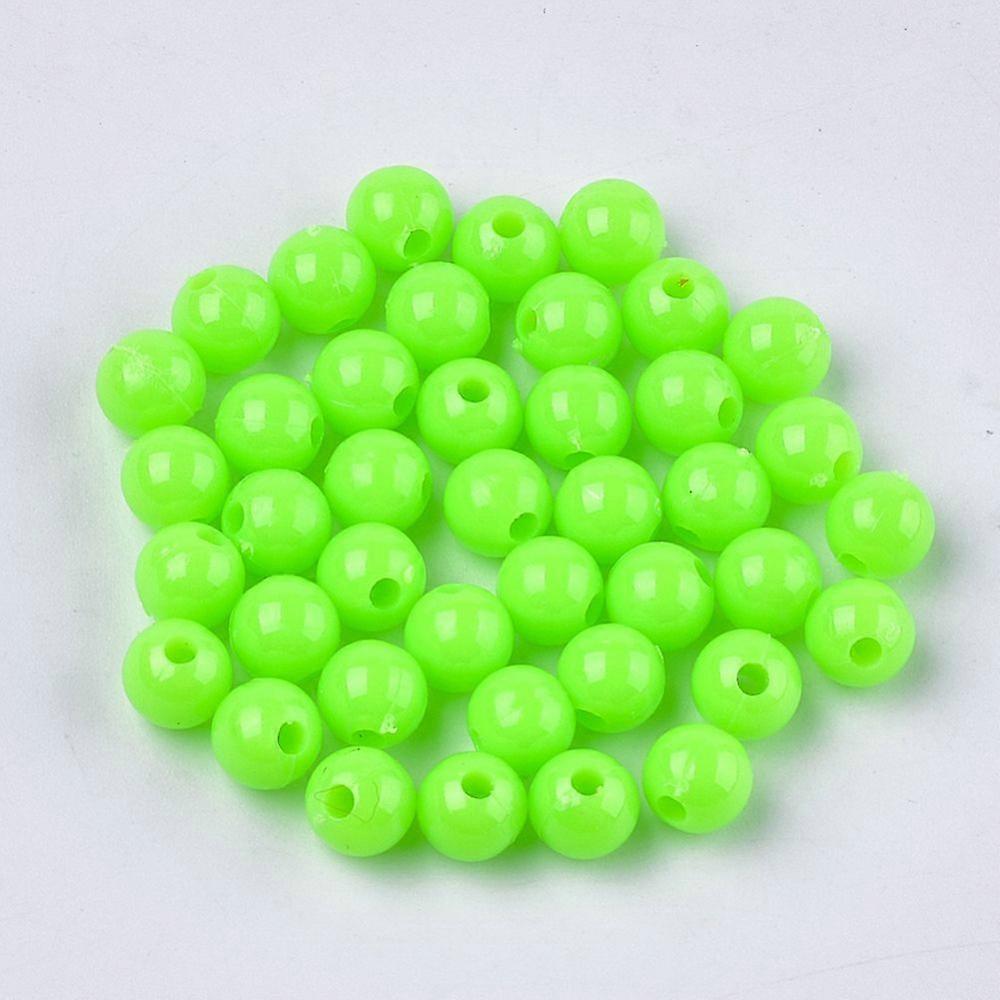 Opaque Plastic Beads Round Lime 6x5.5mm Hole: 1.8mm