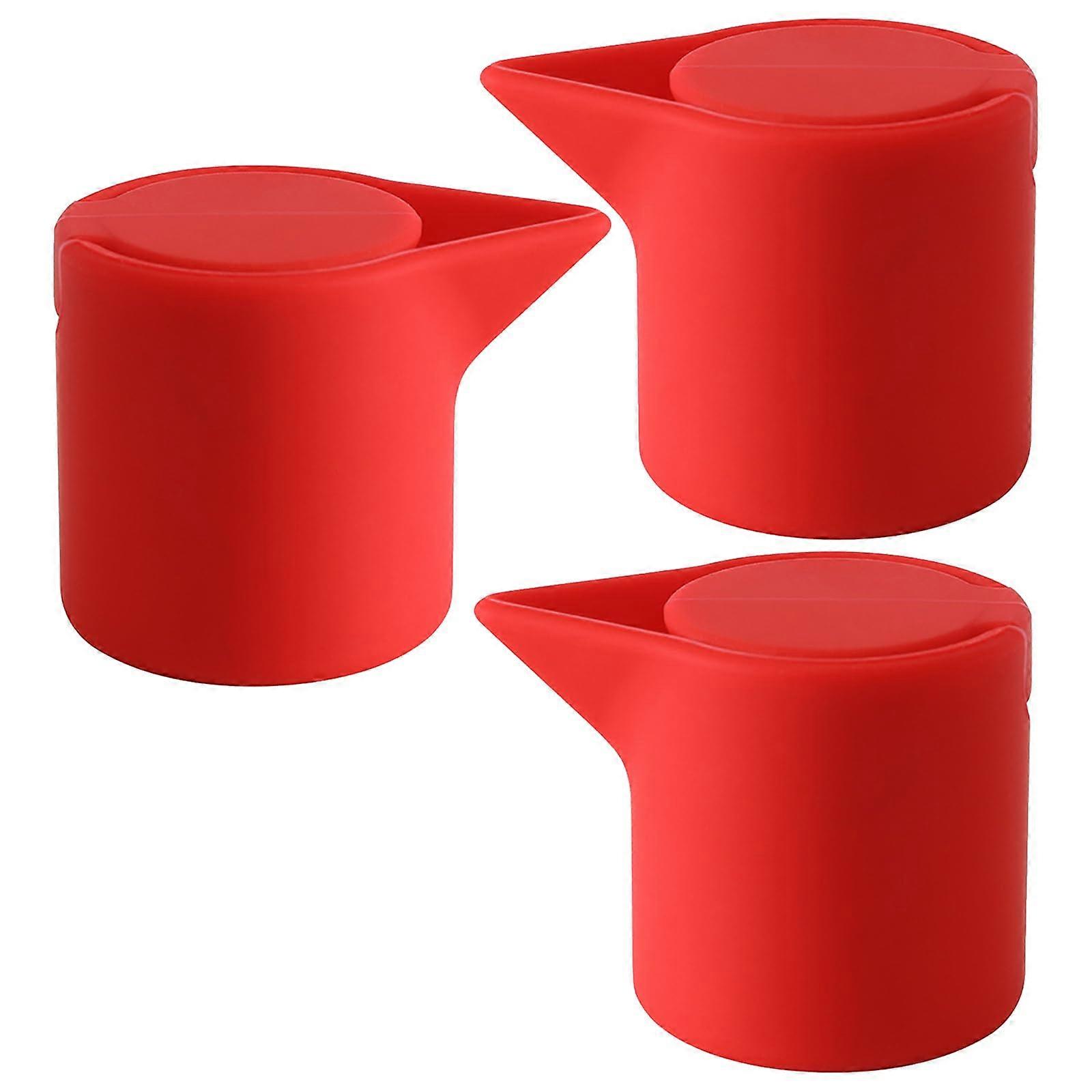 Wine Bottle Stoppers 3 Pack Leakproof Silicone Push Pull Design for Wine Preservation Red