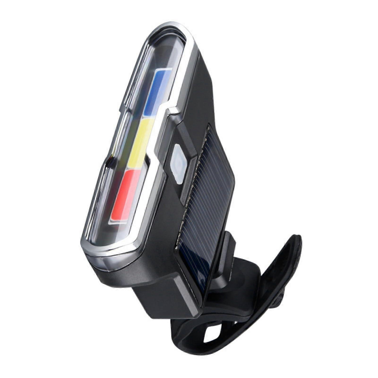 USB Rechargeable Solar Bike Tail Light with Smart Sensor Waterproof LED Rear Lamp
