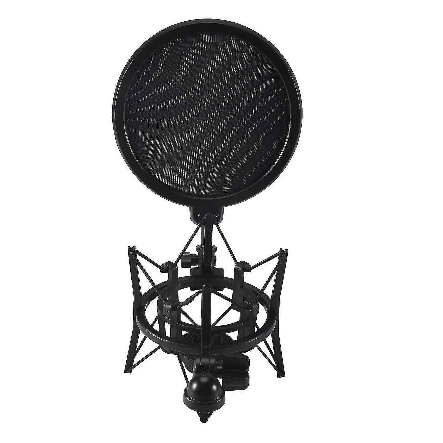Professional Microphone Mic Shock Mount with Shield Articulating Head Holder Stand Bracket compatible for Studio Broadcast