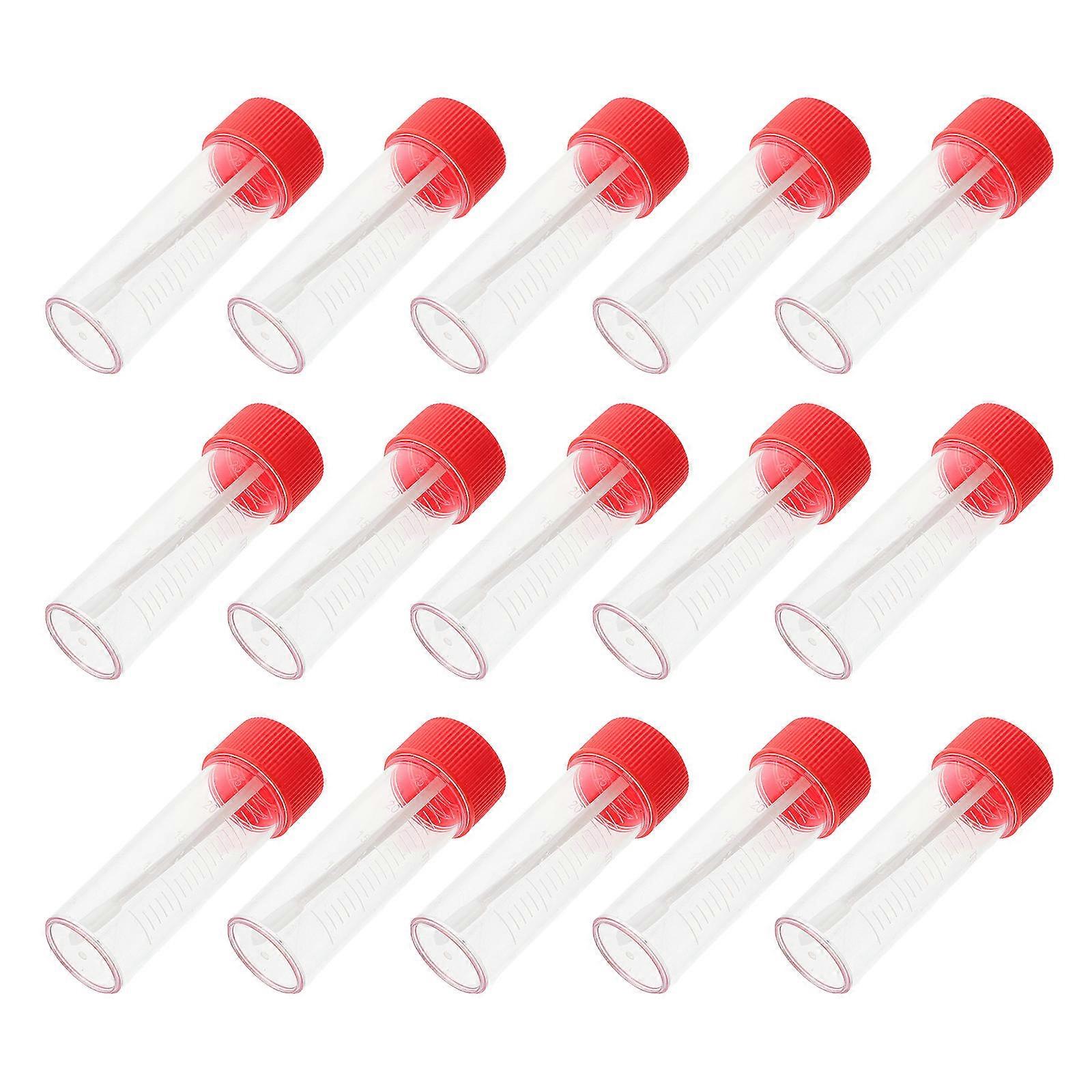 50Pcs Plastic Stool Collection Cups for Medical Testing with Leak-Proof Lids