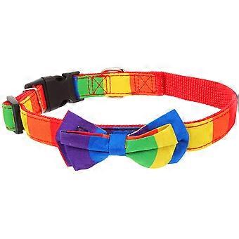 Small Pet Collar Rainbow Adjustable Dog Collar for Party Wear