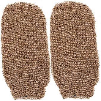 Exfoliating Shower Gloves 2 Pack for Deep Exfoliation and Gentle Skin Care, Reusable Bath Scrubbing
