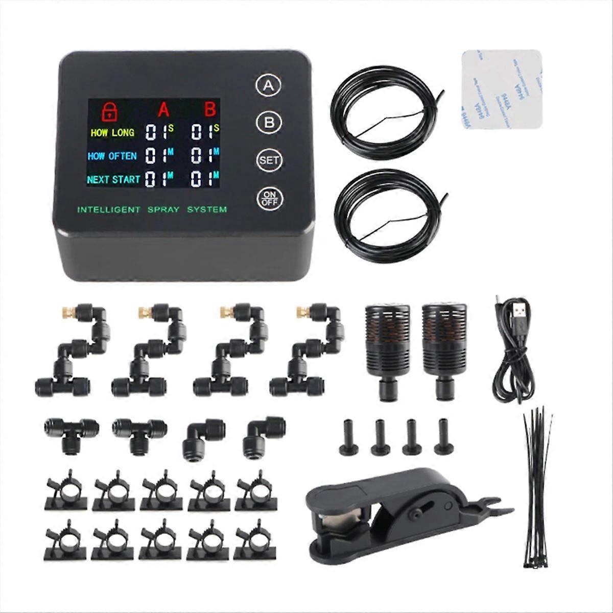 4 Nozzles Electronic Spraying Set Double Pump Irrigation Timer System Automatic Watering Nozzles Sys