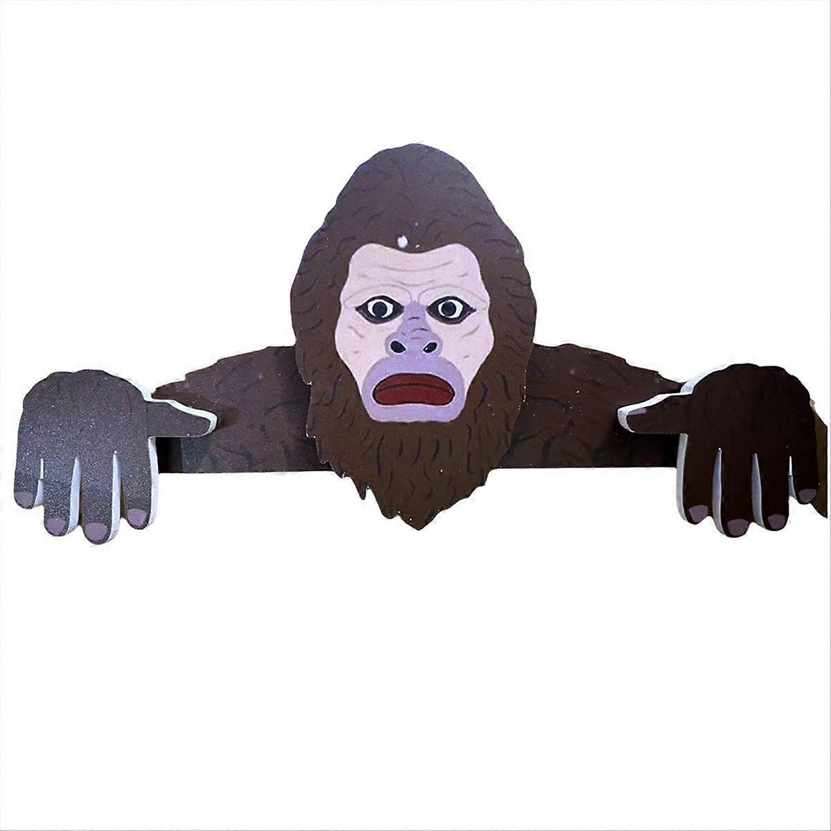 Šimpanzi, zvířecí hlavy, plot, vykukující zahrada, umění, venkovní plot