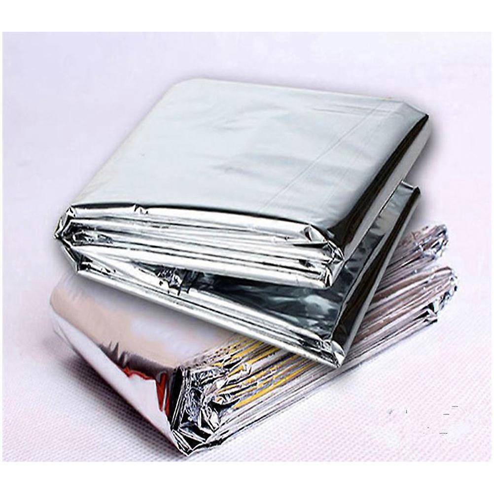 Silver Foil Blanket for Emergency Use 6Pcs Warm Keeping Polyester Film Sheets