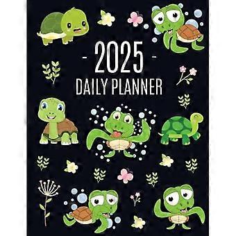 Kilpikonnakalenteri 2025: Söpö kilpikonnakalenteri: tammikuu-joulukuu (12 kuukautta) Kaunis kalenteri vihreillä matelijoilla, perhosilla ja kukilla