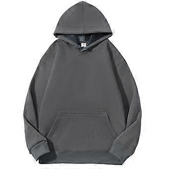 Silver Fox Fleece Hoodie For Men, Solid Color Fleece Sweatshirt Jacket