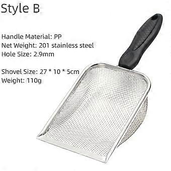 Pet Cat Waste Shovel Long Handle Stainless Steel Metal Shovel Litter Filter Garbage Sand Scoop Pet Cleaning Tool Cat Supplies