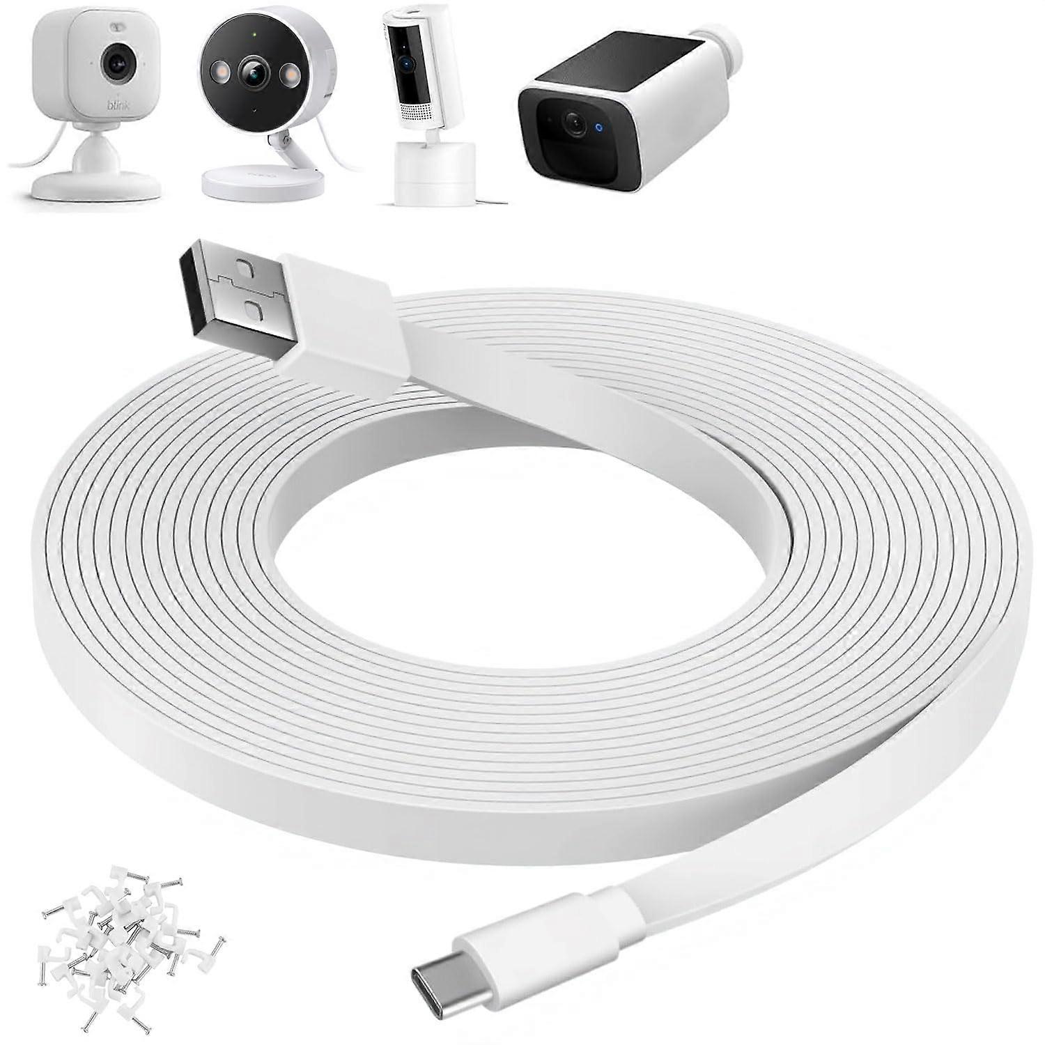 40ft USB C Security Camera Power Cable with Continuous Power Supply and Wide Compatibility