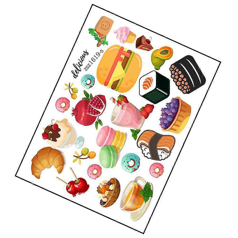 DIY Kitchen Stickers for Food Pattern Decoration 4 Sheets Set