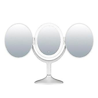 Bærbare Makeup Mirror LED Kosmetiske spejle Desktop Trifold Mirror Vanity Touch Control Spejle