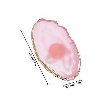 5pcs Nail Resin Agate Painted Nail Ring Resin Manicure Agate Brim Manicure Nail Art Tool Supplies for Nail Shop (Mixed Style)