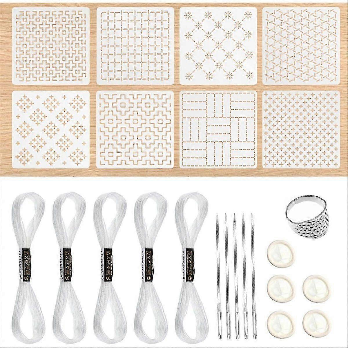 24Pcs Plastic -Stencil Kit 4.7 X 4.7Inch Geometric Pattern Template Drawing Line Embroidery Pattern compatible with Beginners