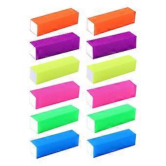 Neglelakerings- og manicuresvampblokke til neglefile 48 stk. assorteret
